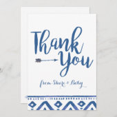 おおボーイトライバル赤ちゃんシャワーありがとう サンキューカード (正面/裏面)