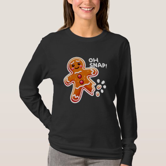 おおー!おもしろいジンジャーブレッドマンクッキー折れ脚C Tシャツ (正面)