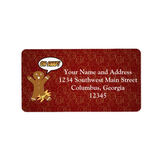 おおー！おもしろいジンジャーブレッドマン ラベル (正面)