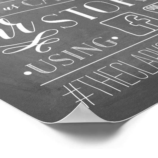 おおー! |の結婚ハッシュタグ記号 ポスター (角)