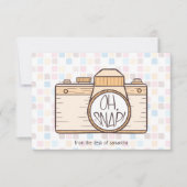 おおー!イエローパステルカメラノートカード ノートカード (正面)