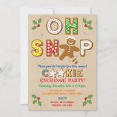おおー!ジンガーブレッドクッキー交換ホリデーパーティー 招待状 (正面)