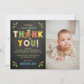 おおー！ジンガーブレッドクッキー任意の年齢の誕生日写真 サンキューカード (正面)