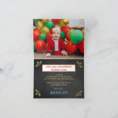 おおー！ジンガーブレッドクッキー任意の年齢の誕生日写真 サンキューカード (内部)