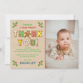 おおー!ジンガーブレッドクッキー任意の年齢の誕生日写真 サンキューカード (正面)