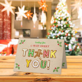 おおー！ジンガーブレッドクッキー任意の年齢の誕生日写真 サンキューカード