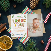 おおー!ジンガーブレッドクッキー任意の年齢の誕生日写真 サンキューカード