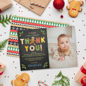 おおー！ジンガーブレッドクッキー任意の年齢の誕生日写真 サンキューカード