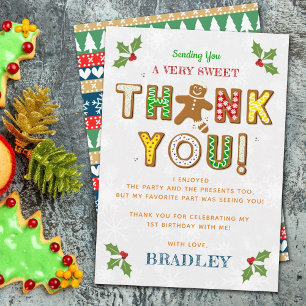 おおー!ジンガーブレッドクッキーAny Age誕生日 サンキューカード
