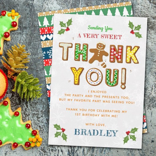 おおー!ジンガーブレッドクッキーAny Age誕生日 サンキューカード