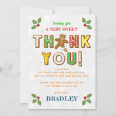 おおー!ジンガーブレッドクッキーAny Age誕生日 サンキューカード (正面)