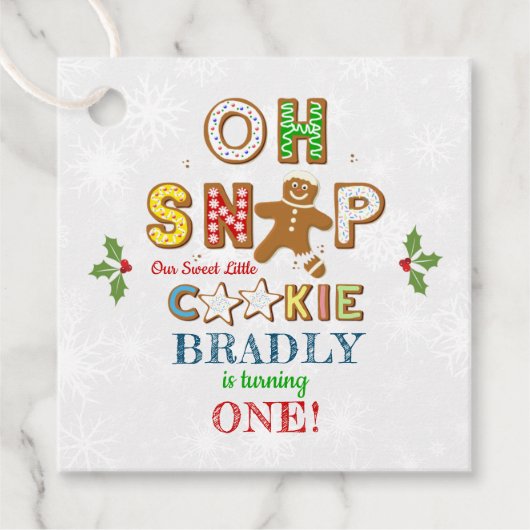 おおー！ジンガーブレッドクッキーAny Age誕生日 フェイバータグ (正面)