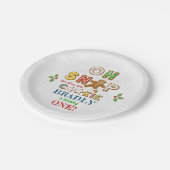 おおー！ジンガーブレッドクッキーAny Age誕生日 ペーパープレート (アングル)