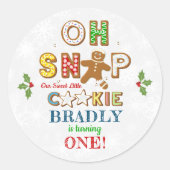 おおー!ジンガーブレッドクッキーAny Age誕生日 ラウンドシール (正面)