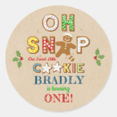 おおー!ジンガーブレッドクッキーAny Age誕生日 ラウンドシール (正面)