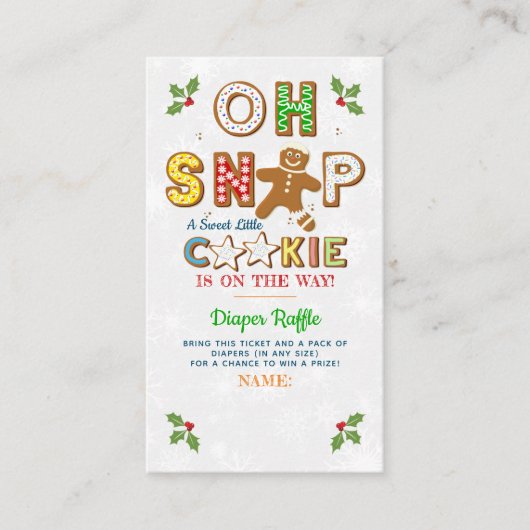 おおー！ジンジャーブレッドクッキー赤ちゃんシャワーおむつ エンクロージャーカード (正面)