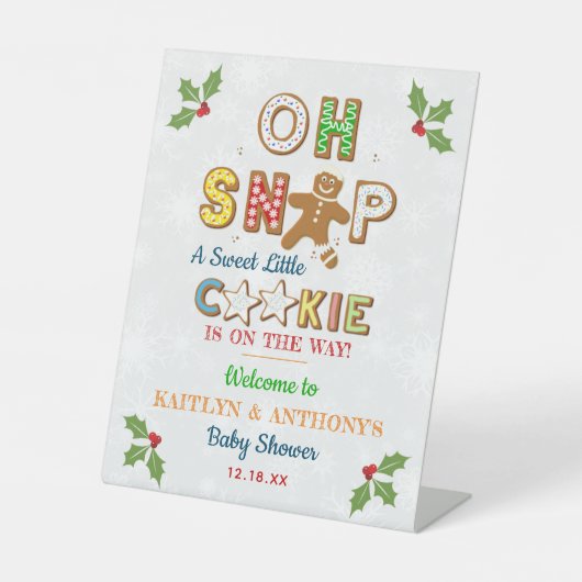 おおー！ジンジャーブレッドクッキー赤ちゃんシャワーへようこそ 台座サイン (正面)