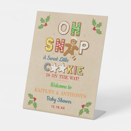 おおー！ジンジャーブレッドクッキー赤ちゃんシャワーへようこそ 台座サイン (正面)