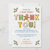 おおー!ジンジャーブレッドクッキー赤ちゃんシャワー サンキューカード (正面)