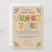 おおー！ジンジャーブレッドクッキー赤ちゃんシャワー サンキューカード (正面)