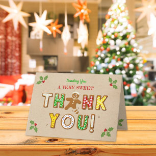 おおー！ジンジャーブレッドクッキー赤ちゃんシャワー サンキューカード