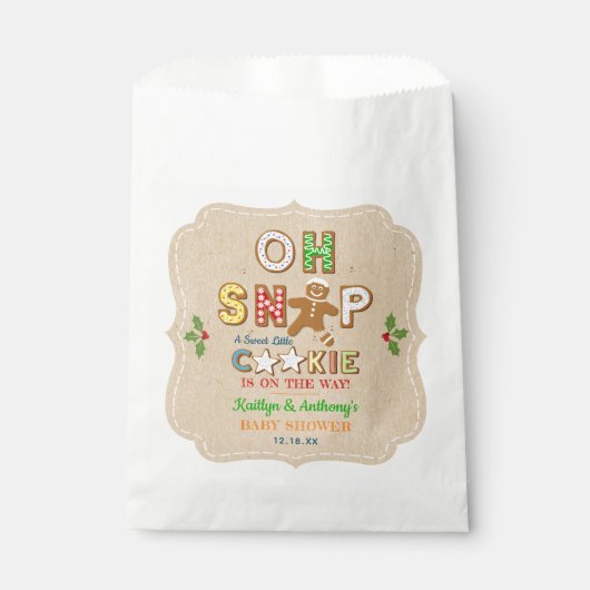 おおー！ジンジャーブレッドクッキー赤ちゃんシャワー フェイバーバッグ (正面)