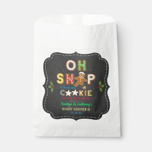 おおー！ジンジャーブレッドクッキー赤ちゃんシャワー フェイバーバッグ (正面)