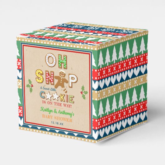 おおー!ジンジャーブレッドクッキー赤ちゃんシャワー フェイバーボックス (正面サイド)