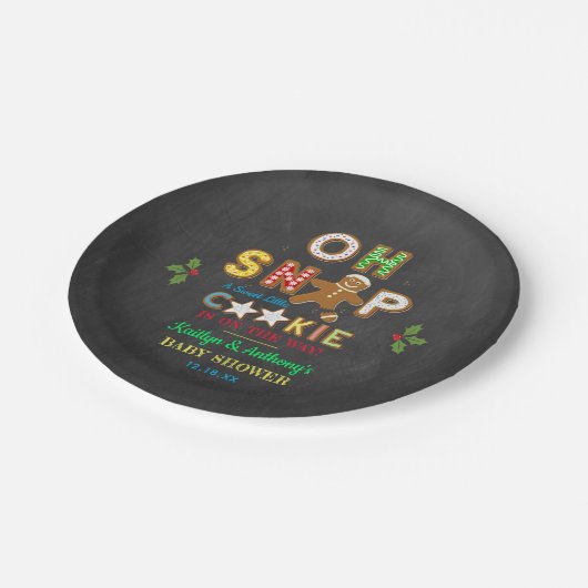 おおー!ジンジャーブレッドクッキー赤ちゃんシャワー ペーパープレート (アングル)