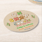 おおー!ジンジャーブレッドクッキー赤ちゃんシャワー ラウンドペーパーコースター (アングル)