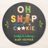 おおー！ジンジャーブレッドクッキー赤ちゃんシャワー ラウンドペーパーコースター (正面)