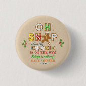 おおー!ジンジャーブレッドクッキー赤ちゃんシャワー 缶バッジ (正面)