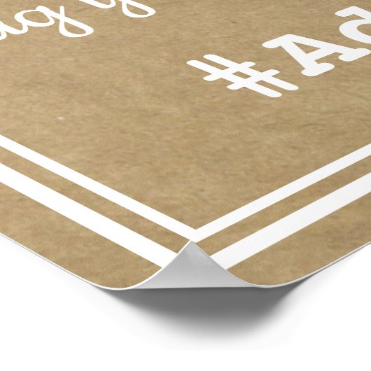 おおー！ソーシャルメディア結婚のハッシュタグの署名 ポスター (角)