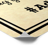 おおー!ソーシャルメディア結婚のハッシュタグの署名 ポスター (角)