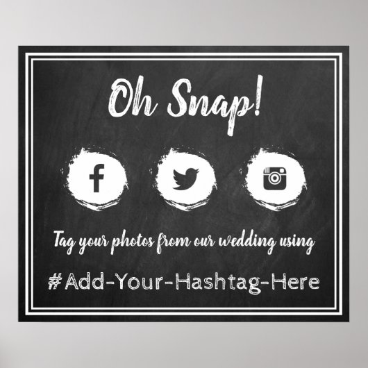 おおー!ソーシャルメディア結婚のハッシュタグの署名 ポスター (正面)