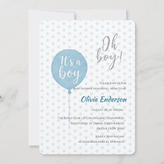 おおー!バルーンベビーが期限招待状 招待状 (正面)