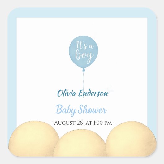 おおー！バルーンベビー期限 スクエアシール (正面)