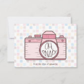 おおー!ピンクパステルカメラ ノートカード (正面)