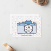 おおー!ブルーパステルカメラノートカード ノートカード (正面/裏面インサイチュ)