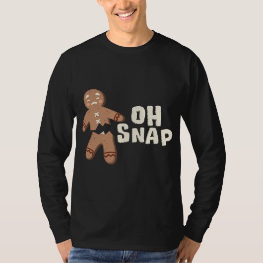 おおー！壊れたおもしろいジンジャーブレッドマン – クリスマス Tシャツ (正面)