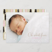 おお何おもしろいレトロクリスマスツリーフォトカード シーズンカード (正面/裏面)