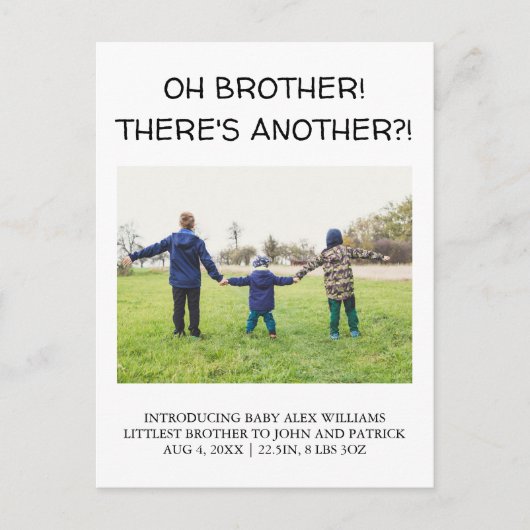 おお兄ちゃん!もう一つ?!ベビーフォト誕生 シーズンポストカード (正面)