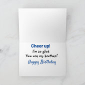 おお兄ちゃん!ブラザー・アザー・誕生日・おもしろいシスター カード (内部)