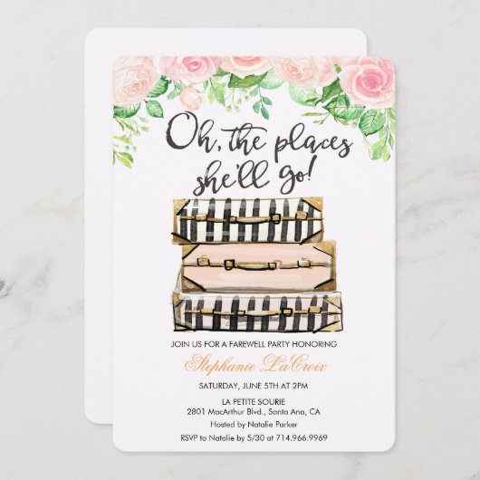 おお別れ行く場所パーティの招待状 招待状 (正面/裏面)