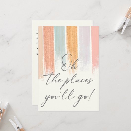 おお卒業式の水彩画に行く場所 カード (正面/裏面インサイチュ)