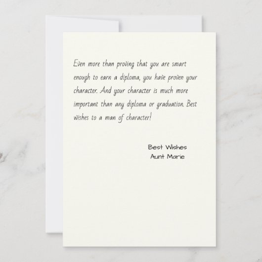 おお卒業式の水彩画に行く場所 カード (裏面)