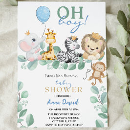 おお可愛いサファリジャングル動物の赤ちゃんシャワー 招待状
