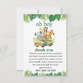 おお可愛いジャングルのサファリアニマルズシャワー サンキューカード (正面)