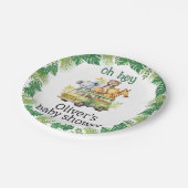 おお可愛いジャングルのサファリアニマルズシャワー ペーパープレート (アングル)