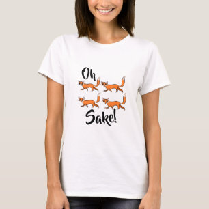 おお四つ狐おもしろい酒かわいいティー Tシャツ